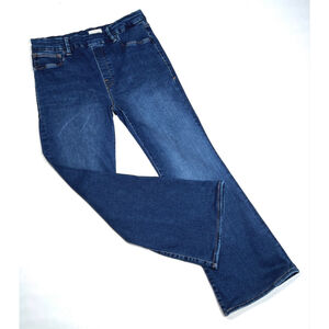 GOOD AMERICAN Womans Jeans Blue Flare & Wide Leg Jeans Elastic Waist XL